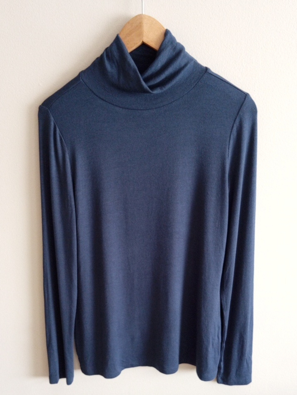 Sundance Micromodal Ribbed Turtleneck Size Medium Deep Blue